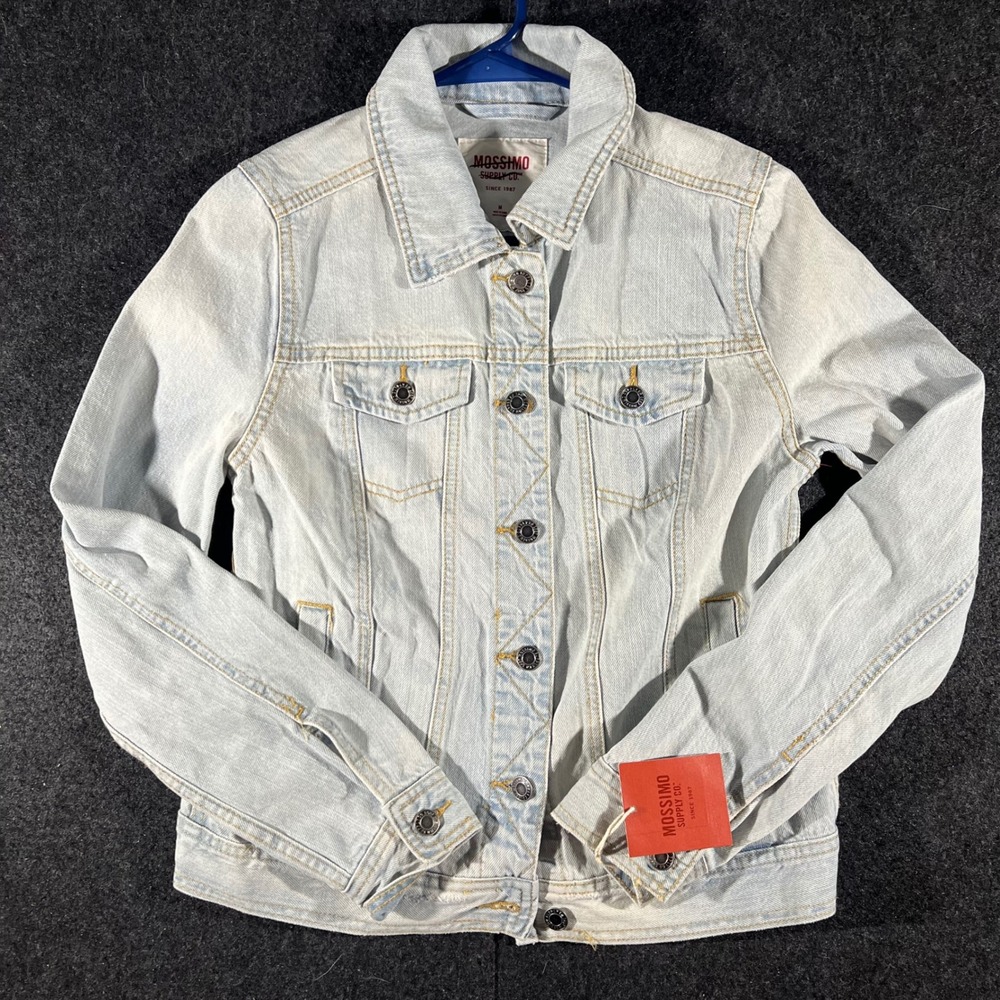 Mossimo Denim Jacket Womens Medium Light Blue Acid Wash 90s Y2K Grunge Skater